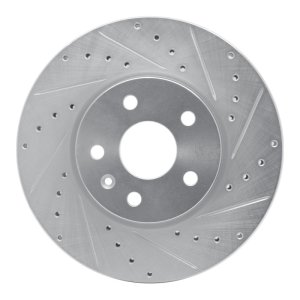 Lexus IS250 Brake Rotor (1) - Rear Right - R1 Concepts - Drilled & Slotted - Silver - `06-`15